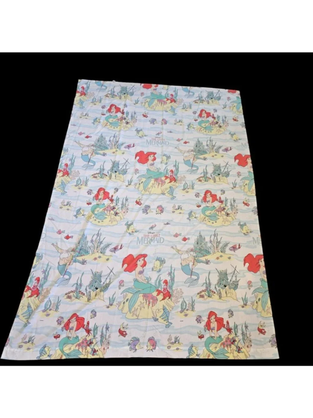 VTG 90s The Little Mermaid Sheet Set Twin Size Disney Ariel Fabric Material